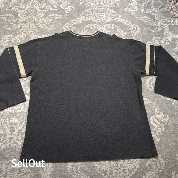 Vintage Reebok Classic Men's V-Neck Sweater Charcoal Gray 2XL Long Sleeve - Picture 2 of 7